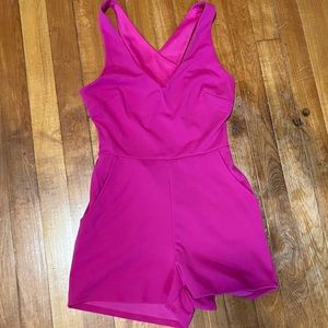 Fuchsia cross back romper, size small, NEVER WORN!